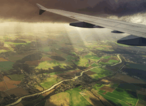 View from airplane window illustrating cabotage regulations.
